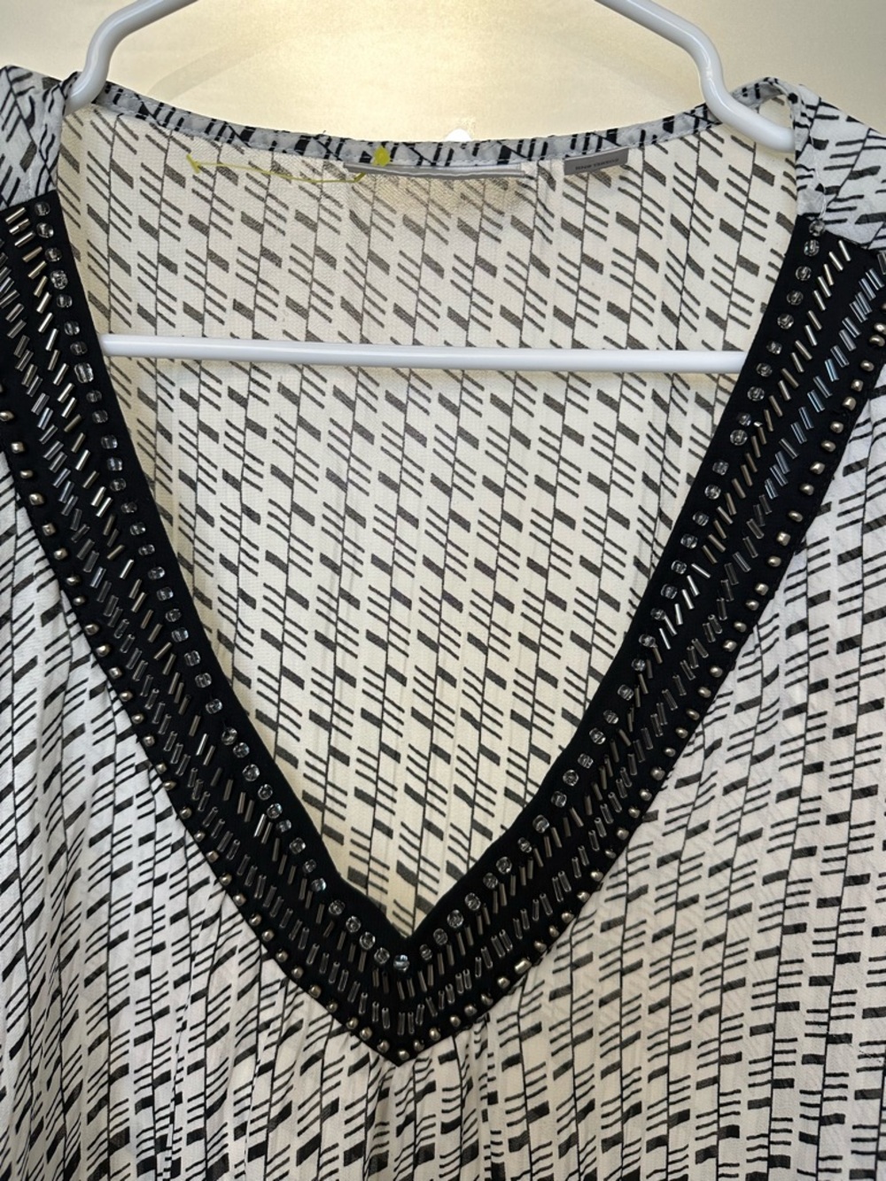 Avenue Tunic Size 22/24 Black White Blue V-Neck Art Deco Pull Over Tunic 3X - Picture 3 of 7